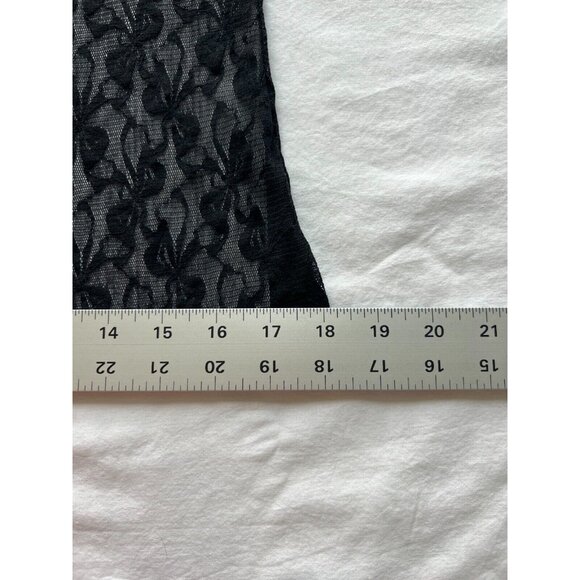 Sheer Stretch Lace Bow Pattern Mesh Tank Top Shirt One Size Medium Lingerie - Picture 7 of 8